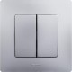 Etika Алюминий Выключатель 2-клавишный, автозажимные клеммы, 10 AX, 250 В  672402  Legrand