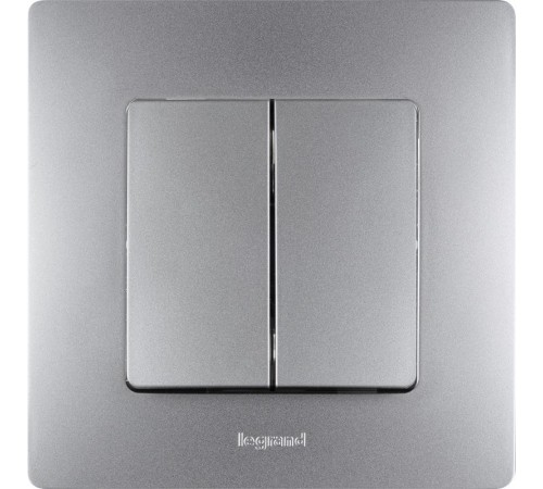 Etika Алюминий Выключатель 2-клавишный, автозажимные клеммы, 10 AX, 250 В  672402  Legrand
