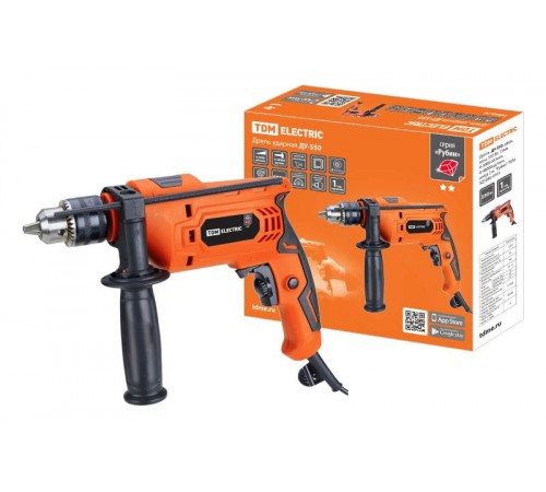 Дрель ДУ-550, удар., мощ. 550 Вт, 13мм, 0-3000 об/мин, 0-48000 уд/мин, шнур 3 м. "Рубин"  SQ1086-0101  TDM