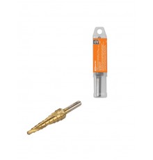 Сверло по металлу ступенчатое, 4-12 мм, 9 ступеней, нитрид., HSS, цилиндр. хв., "Рубин"   SQ1090-0711  TDM