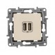 Etika Слоновая кость Розетка USB 2-ая 240В/5В 2400мА  672394  Legrand