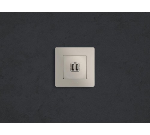 Etika Слоновая кость Розетка USB 2-ая 240В/5В 2400мА  672394  Legrand