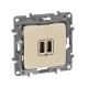 Etika Слоновая кость Розетка USB 2-ая 240В/5В 2400мА  672394  Legrand