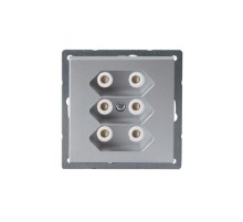 Розетка 3*EuroSocket 6А 230В, без заземления, алюминий  303UC-83   2TKA00000451  ABB