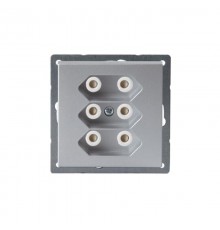 Розетка 3*EuroSocket 6А 230В, без заземления, алюминий  303UC-83   2TKA00000451  ABB