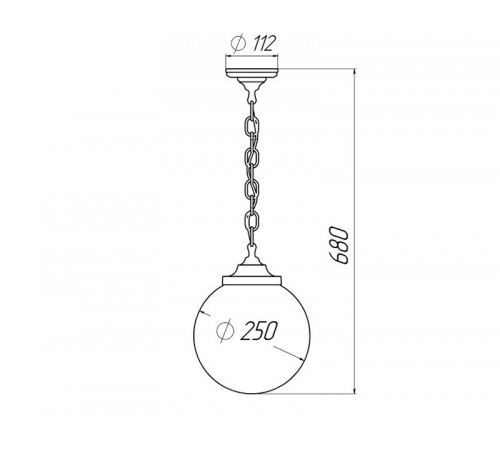 Светильник садово-парковый НСБ 01-60-251 , шар опал подвес цепь D=250 mm  Б0048085  ЭРА