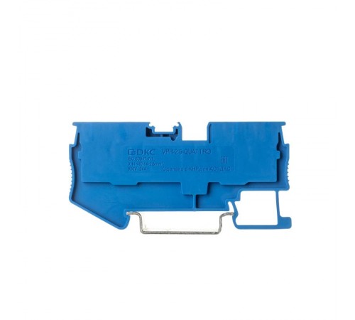 Клемма проходная, зажим push-in, 4 точки подключения, 2.5 кв.мм, синяя  VPR-2.5-QUATTRO-BU  DKC