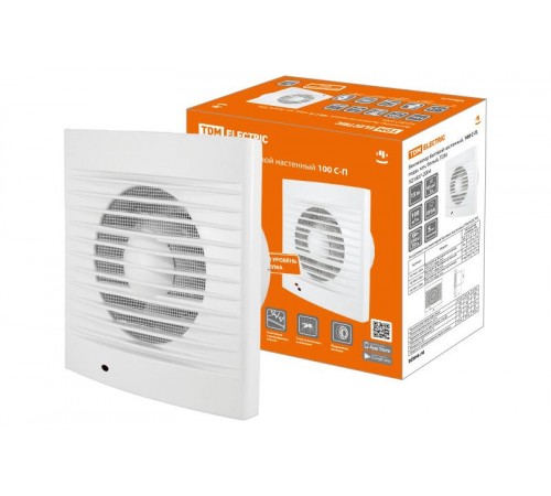 Вентилятор бытовой настенный, 100 С-П, подш. кач, белый,   SQ1807-2004  TDM