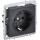 BRITE Розетка с заземлением без шторок 16А РС11-1-0-БрЧ черный  BR-R11-16-K02  IEK