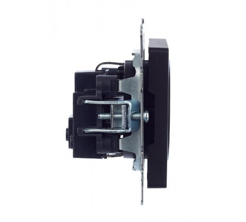 BRITE Розетка с заземлением без шторок 16А РС11-1-0-БрЧ черный  BR-R11-16-K02  IEK