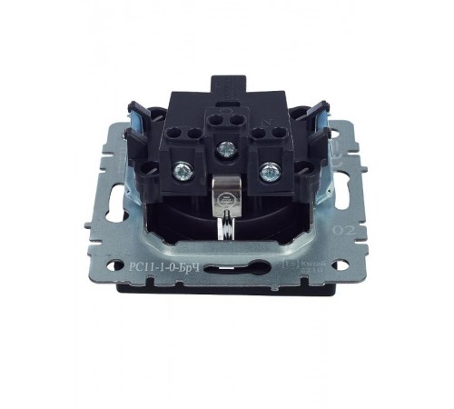 BRITE Розетка с заземлением без шторок 16А РС11-1-0-БрЧ черный  BR-R11-16-K02  IEK