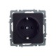 BRITE Розетка с заземлением без шторок 16А РС11-1-0-БрЧ черный  BR-R11-16-K02  IEK