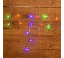 Гирлянда Айсикл (бахрома) светодиодный, 1,8 х 0,5 м, прозрачный провод, 230 В, диоды МУЛЬТИКОЛОР  255-019  NEON-NIGHT