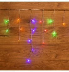Гирлянда Айсикл (бахрома) светодиодный, 1,8 х 0,5 м, прозрачный провод, 230 В, диоды МУЛЬТИКОЛОР  255-019  NEON-NIGHT