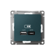 AtlasDesign Изумруд USB Розетка A+С, 5В/2,4 А, 2х5В/1,2 А, механизм  ATN000839  SE