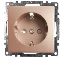 Розетка 1-местная с защитной шторкой с/з (механизм), 250В, 16А, серия Катрин, GLS16-7110-02, шампань  39596  STEKKER