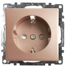 Розетка 1-местная с защитной шторкой с/з (механизм), 250В, 16А, серия Катрин, GLS16-7110-02, шампань  39596  STEKKER