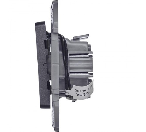 Inspiria Антрацит Выключатель 2-клавишный с подсветкой С/У без рамки 673633  Legrand