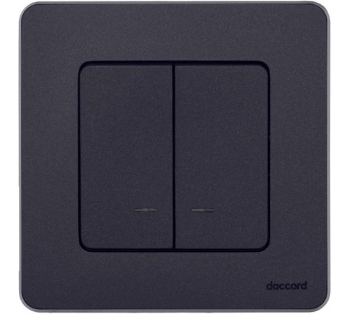 Inspiria Антрацит Выключатель 2-клавишный с подсветкой С/У без рамки 673633  Legrand