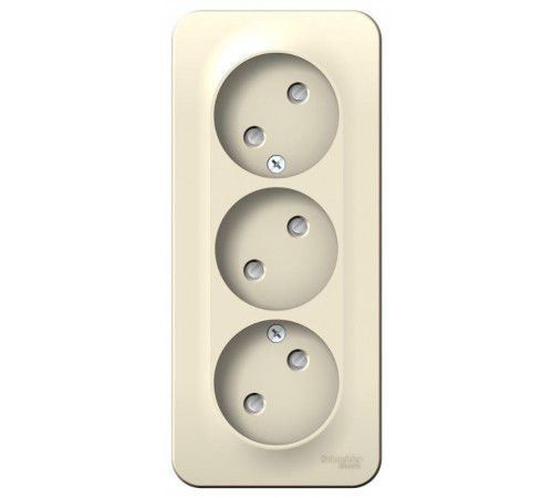 Blanca Молочный О/У с изолирующей пластиной Розетка 3-ая без заземления со шторками 16А, 250В  BLNRA001312  SE