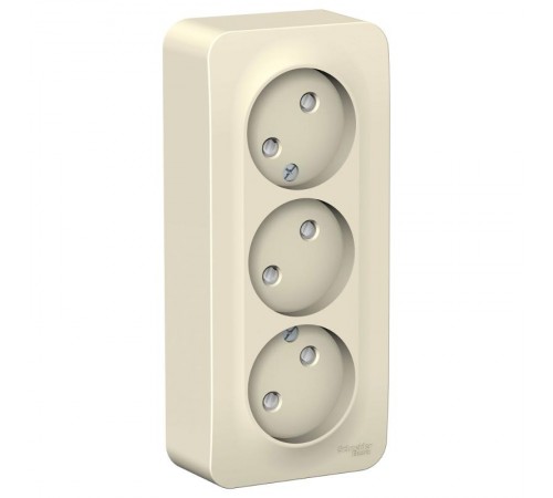 Blanca Молочный О/У с изолирующей пластиной Розетка 3-ая без заземления со шторками 16А, 250В  BLNRA001312  SE