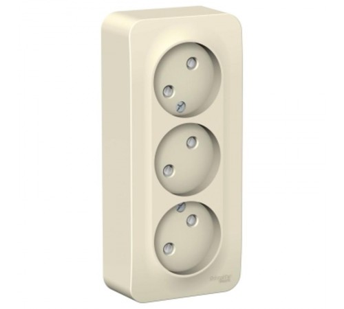 Blanca Молочный О/У с изолирующей пластиной Розетка 3-ая без заземления со шторками 16А, 250В  BLNRA001312  SE