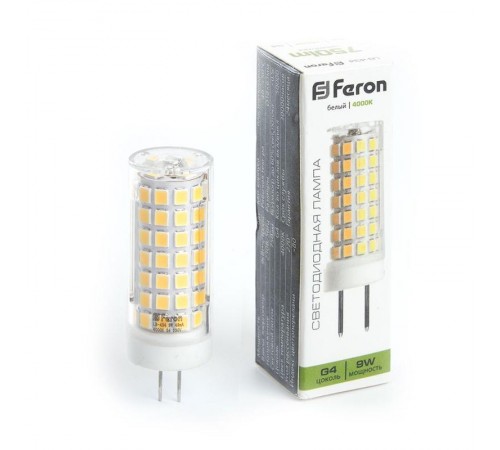 Лампа светодиодная, (9W) 230V G4 4000K JCD, LB-434  38144  FERON