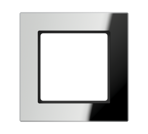 Рамка для вертикальной и горизонтальной установки, 1 пост; стекло; серебряный(зеркальный); A CREATION  AC581GLSI  Jung