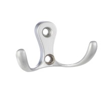 Крючок 207, 2-х рожковый, мат. хром (1 шт)  - пакет   129923  Tech-KREP