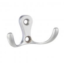 Крючок 207, 2-х рожковый, мат. хром (1 шт)  - пакет   129923  Tech-KREP