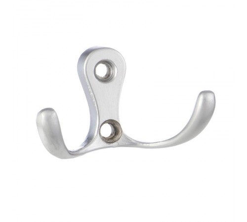 Крючок 207, 2-х рожковый, мат. хром (1 шт)  - пакет   129923  Tech-KREP