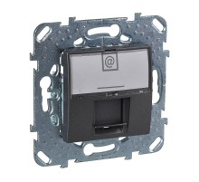 Unica TOP Графит Розетка компьютерная 1-ая RJ45 кат.5Е с полем для надписи  MGU5.421.12ZD  Schneider Electric