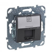 Unica TOP Графит Розетка компьютерная 1-ая RJ45 кат.5Е с полем для надписи  MGU5.421.12ZD  Schneider Electric