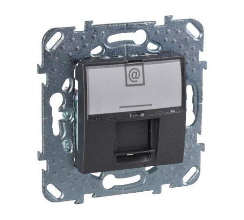 Unica TOP Графит Розетка компьютерная 1-ая RJ45 кат.5Е с полем для надписи  MGU5.421.12ZD  Schneider Electric