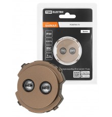 Розетка двойная TV проходная бронза, "Байкал"   SQ1819-0412  TDM