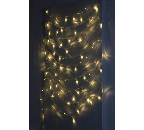 Гирлянда светодиодная  Нить 10 м теплый свет 8 режимов, 220V,  ENIN-10B   IP20 (60/720)  Б0041894  ЭРА