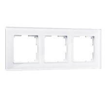 W0031101/ Электроустановочные изделия - Рамка на 3 поста (белый,стекло)  a051196  Werkel