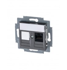 ABB Levit Сталь Розетка комп. RJ45 категория 5e и заглушка  5014H-A51017 69W  2CHH295117A6069  ABB