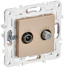 SKANDY Розетка двойная TV+SAT SK-A13Sa песочный  SK-AF20-O-K98  IEK