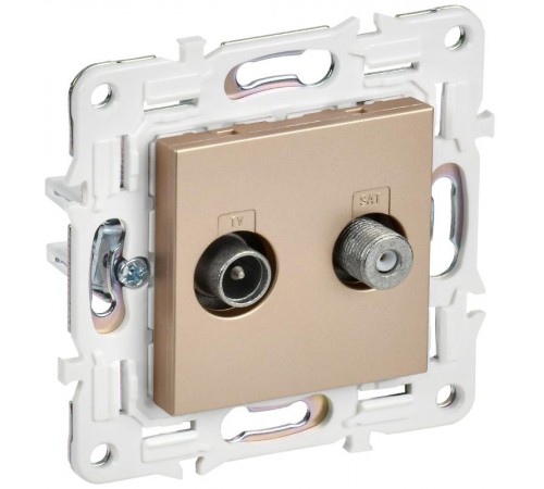 SKANDY Розетка двойная TV+SAT SK-A13Sa песочный  SK-AF20-O-K98  IEK
