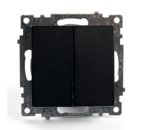 Выключатель 2-клавишный (механизм) 250В, 10А, серия Катрин, GLS10-7104-05, черный  39606  STEKKER