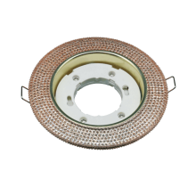 Светильник встраиваемый GX53R-crystal R43L под лампу GX53 с подсветкой 230B Светло-Золотистый/ Золото  4690612016207  IN HOME