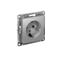AtlasDesign Алюминий Розетка с заземлением со шторками, 16А, механизм  ATN000345  SE