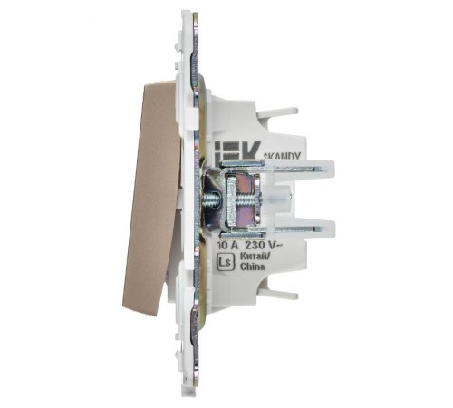 SKANDY Выключатель 1-клавишный проходной 10А SK-V02Sa песочный  SK-V12-0-10-K98  IEK