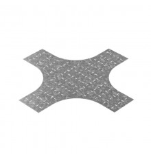 Донная вставка для крестообразного разветвителя для лотков НЛО 300 мм радиус 600 мм, толщ. 1,0 мм, гор. цинк, 341383  ДВХЛНЛО-300-1,0-R600-ГЦ   Oste