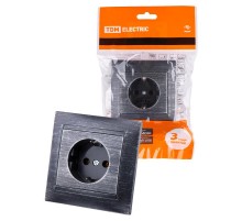 Розетка 2П+З 16А 250В старинное серебро "Лама"  SQ1815-0664  TDM