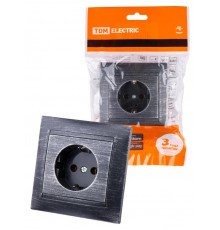 Розетка 2П+З 16А 250В старинное серебро "Лама"  SQ1815-0664  TDM