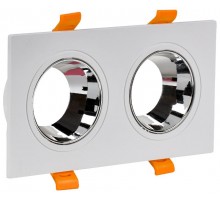 Светильник точечный  4108 встр. поворотн. 2хGU10 белый/хром пласт.  LT-UVB0-4108-GU10-2-K23  IEK