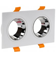 Светильник точечный  4108 встр. поворотн. 2хGU10 белый/хром пласт.  LT-UVB0-4108-GU10-2-K23  IEK