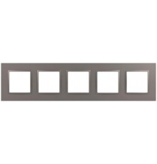 Рамка для розеток и выключателей Elegance 14-5015-16 на 5 постов, Classic, титан  Б0065831  ЭРА